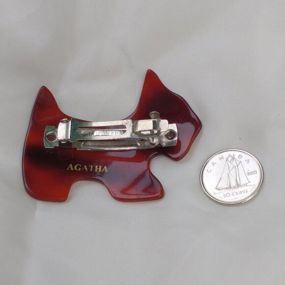 Tortoiseshell dog bar hair clip by AGATHA, Paris - vintage - Picture 3 of 4